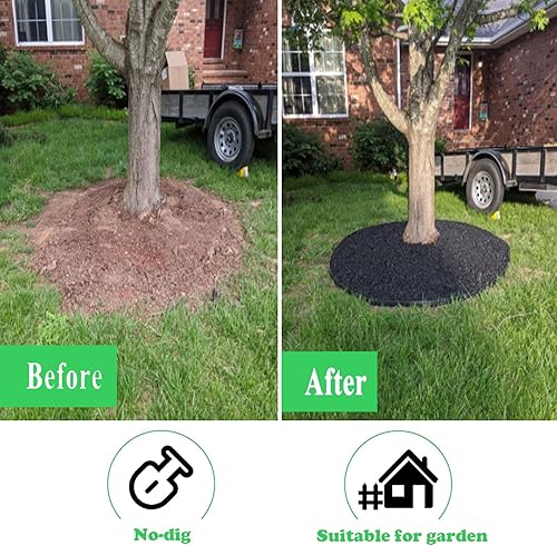 Miniatura 5 de Borde para bordes de paisajismo, bordes resistentes para jardinería de 16.4 pies, bordes de pavimentación con picos de anclaje (negro, 16.4 pies)