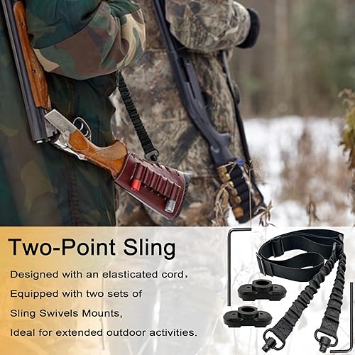 Miniatura 7 de DDOUT Eslinga QD de 2 puntos con soportes giratorios, correa tradicional ajustable extra larga de dos puntos, correa de nailon de 1.5 pulgadas con