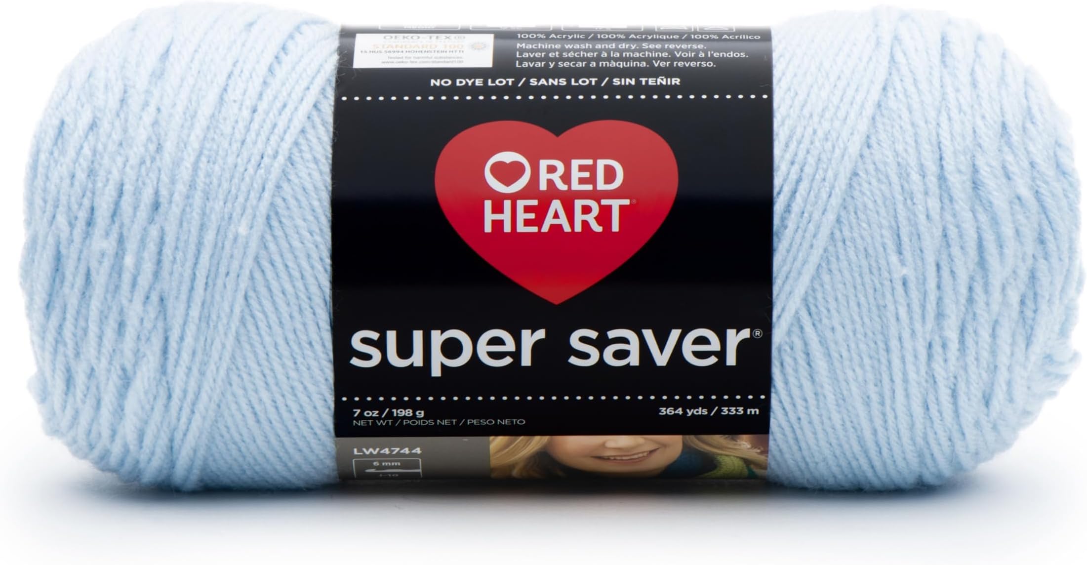 Red Heart Super Saver Yarn-Light Blue, Acrylic, 11.67 x 27.4 x 11.67 cm