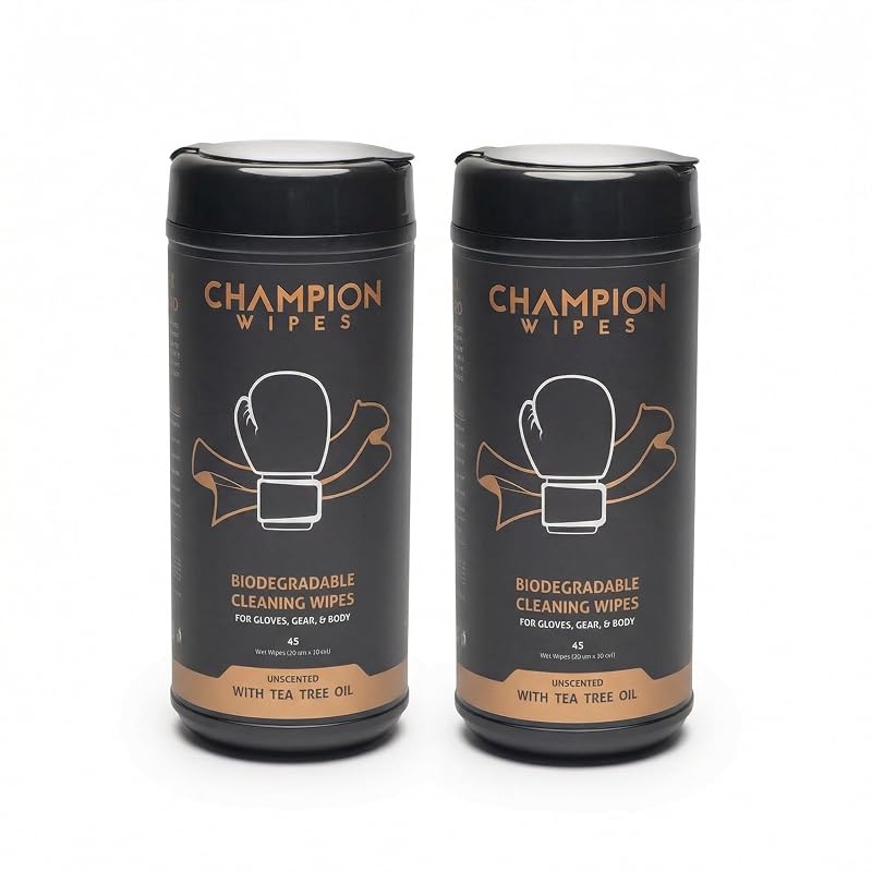 Lenços para limpeza de luvas de boxe Champion Wipes, sem fragrância, pacote com 90 unidades