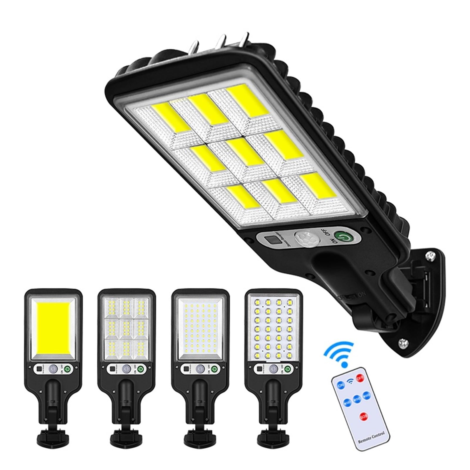 Lampy Solarne Zewnątrz, Solar Street Lights Zewnętrzna lampa słoneczna z 3 trybami światła Wodoodporny czujnik ruchu Oświetlenie bezpieczeństwa do ogrodu Patio Path Yard,Do ogrodu, ulicy, werandy(B,4