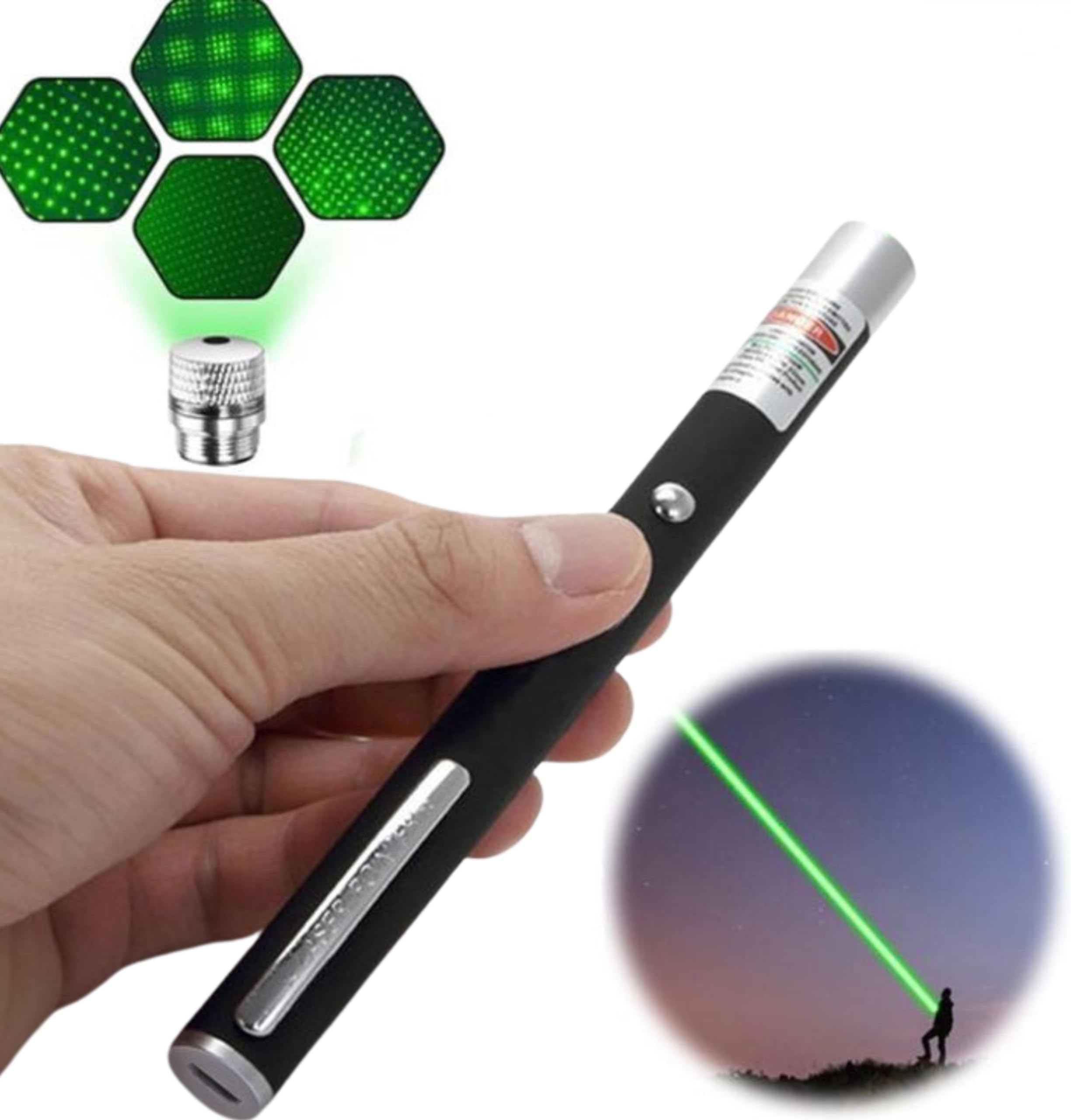 The Black Kite Laser Light Powerful Battery Powered |Multi-Purpose Green Laser Pointer - 2000 Metres Range| Portable, Cat Laser Toy, Green Pointer for Presentations, Stargazing, Hiking,(Green Light)