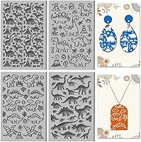 Vista 1 de CHGCRAFT 4 hojas de textura de arcilla de dinosaurios, patrón de volcanes, hojas de textura de arcilla polimérica, herramientas de bricolaje