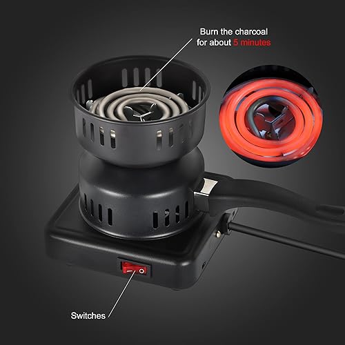 Miniatura 3 de DOBENICE Arrancador de carbón multipropósito - Quemador de carbón Placa caliente Estufa eléctrica Coco Starter