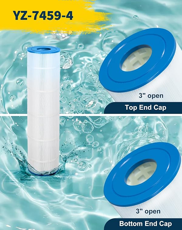 Yoozell Swimming Pool Filter Replaces for C-7459, Filbur FC-6405, Filbur FC-0800, A0557900, R0554500, Aladdin 18504, APCC7352, 85 Sq.Ft Swimming Pool Filter Cartridge, 4 Pack by Yoozell - Used condition - Image 3