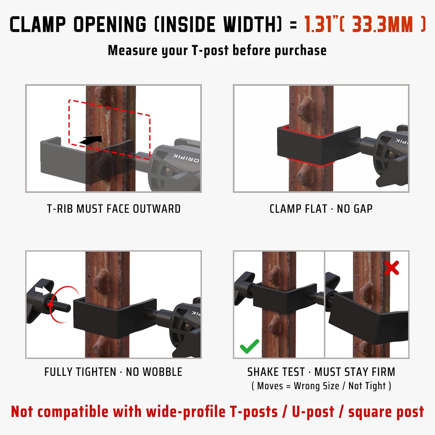 T-Post Trail Camera Mount - 360 Degrees Adjustable Game Camera Holder, Hunting, Easy Installation & Compact Sturdy 4 Packs