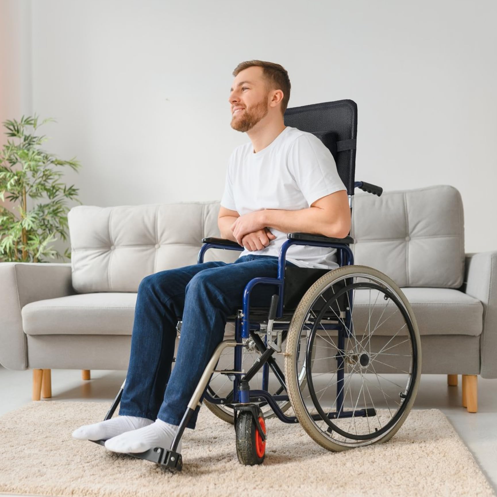 Reposacabezas portátil para Silla de Ruedas, Soporte y Respaldo Acolchados extraíbles para el Cuello para Personas Mayores y Adultos