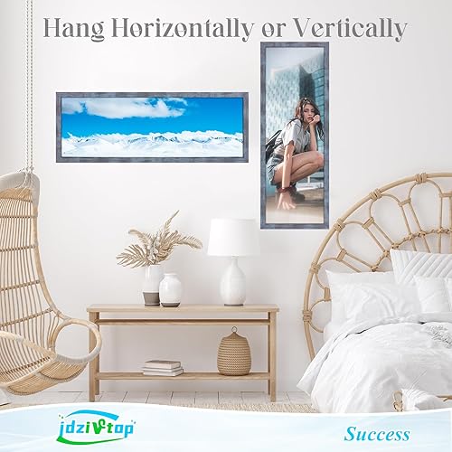 Vista 220 de Marco gris rústico de 18 x 24 pulgadas, marco para póster de 18 x 24 pulgadas, color gris envejecido, grande, retro, natural, 24 x 18 pulgadas