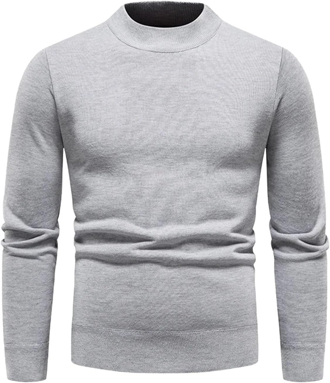 Mens Sweater Jumper Fleece Thickened O Neck Solid Blouse Shirt