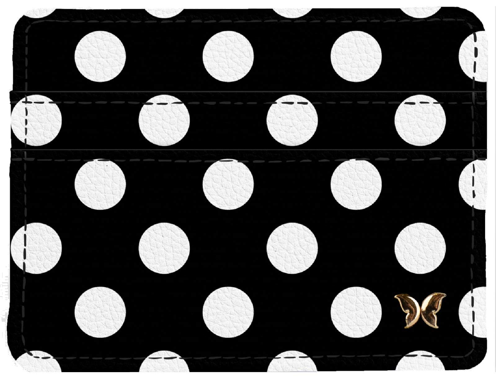 Monarque RFID Slim Wallet Polka Dots Black and White