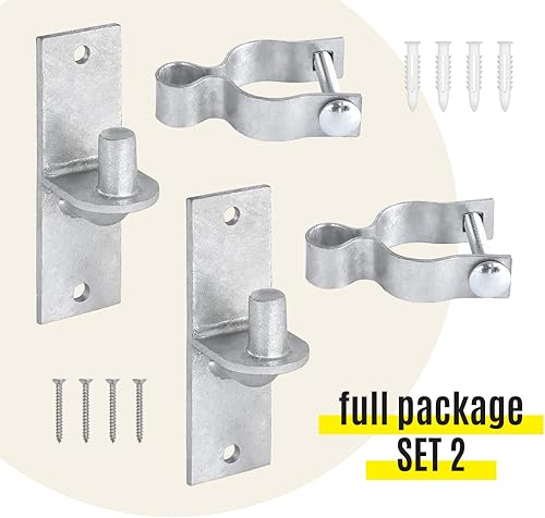 Miniatura 2 de Bisagra de puerta de montaje en pared resistente  Bisagra de puerta de tubería, paquete de 2 bisagras de puerta de enlace de cadena, poste de enlace