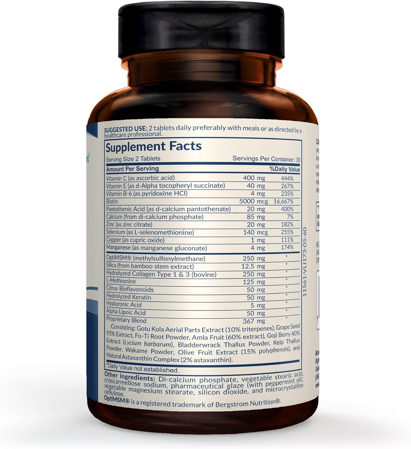 Hair, Skin & Nails Support – Biotin & Collagen Supplement (1-Pack)