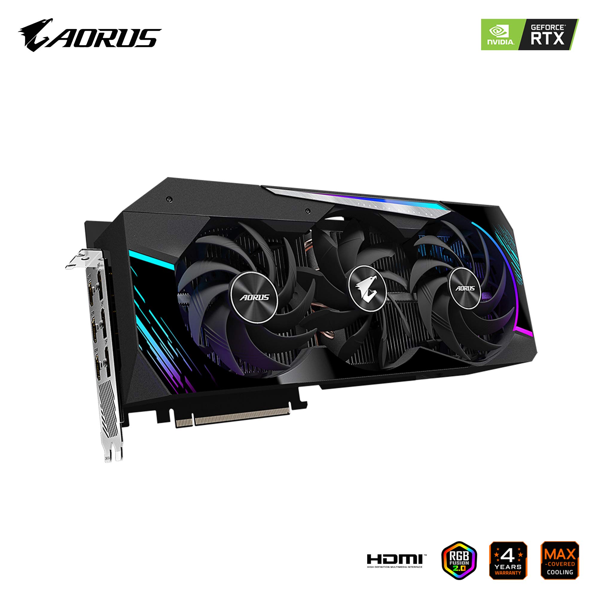 Gigabyte GV-N3080AORUS M-10GD, Karta Graficzna, 10 GB, Aorus Geforce RTX 3080 Master, Czarny