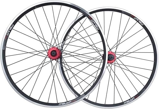 Bike wheelset 20 inch,32H BMX Bike Wheel Double Layer Alloy Rim Disc V Brake Quick Release 7 8 9 10 Speed Wheelset Color Black, Size 20inch