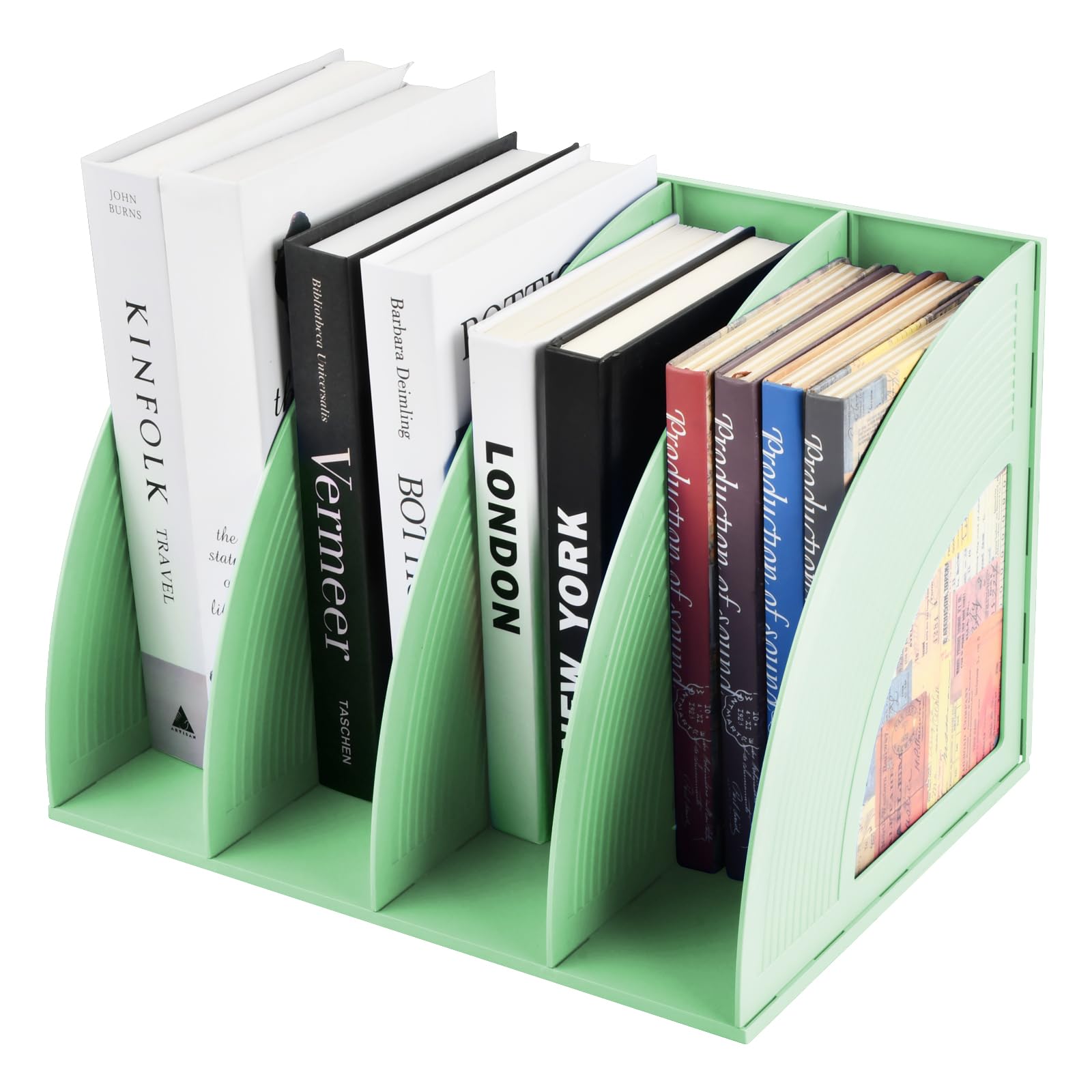 Portariviste Verticale 4 Scomparti In Plastica - Organizzatore Per Documenti A4 Da Scrivania, Ufficio E Casa - Foto 8