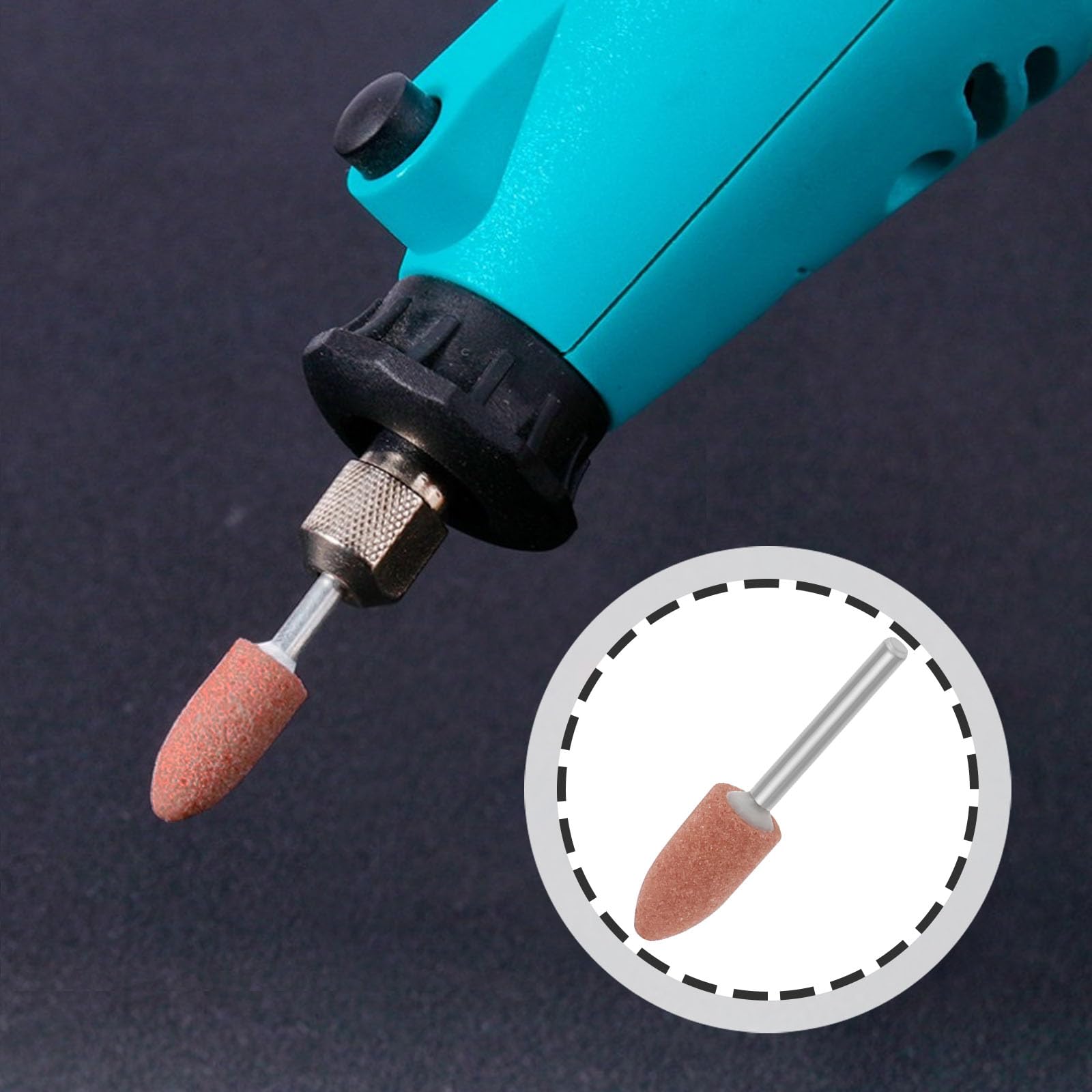 The Lord of the Tools 10 Pezzi Pietre Abrasive Per Levigatura Rotante Punte Per Trapano Per Incisione Lucidatura Di Giada In Ceramica Rettifica In Acciaio Inossidabile 3x9,5mm Coniche