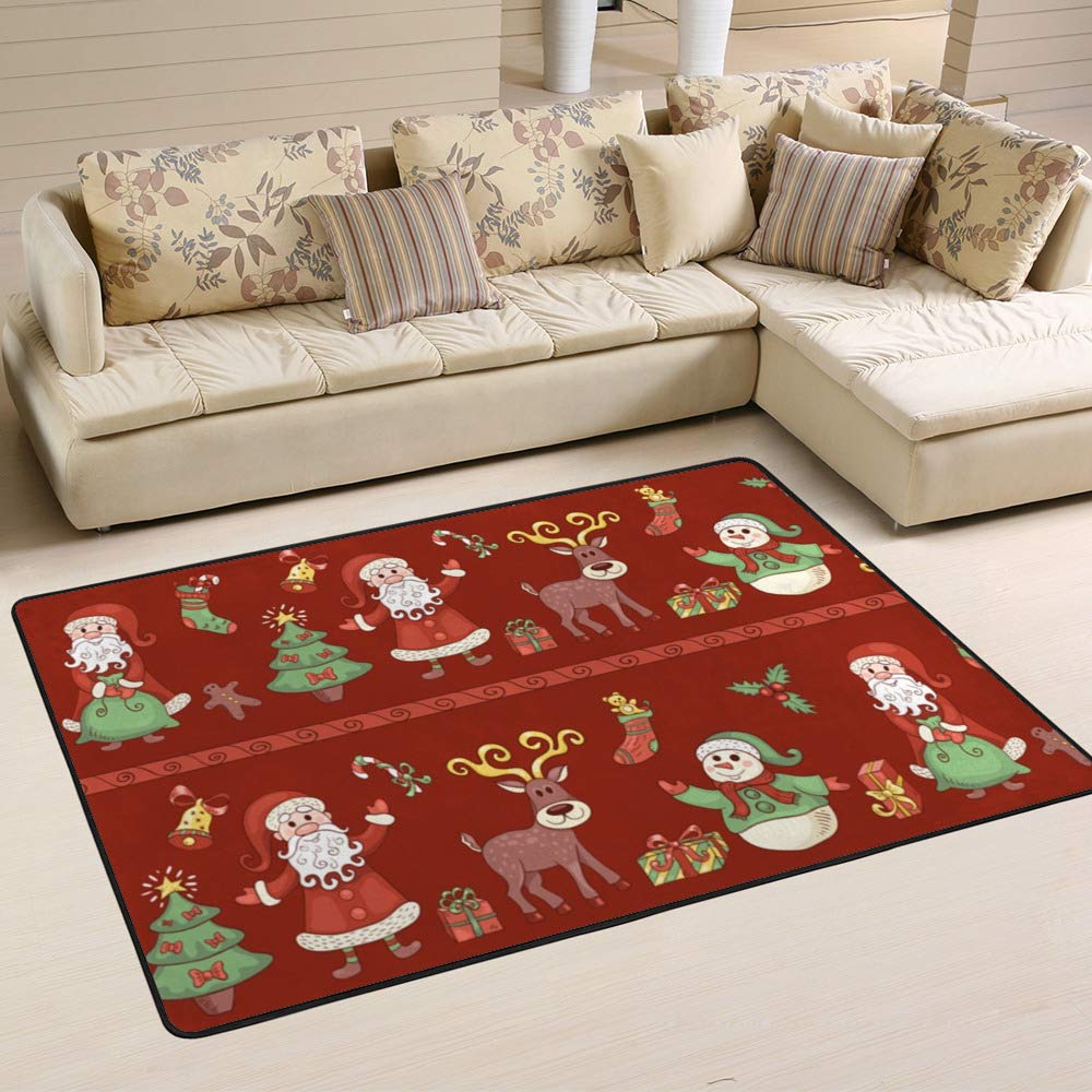 Tapis de Noël rouge pour décorer le salon sous le sapin