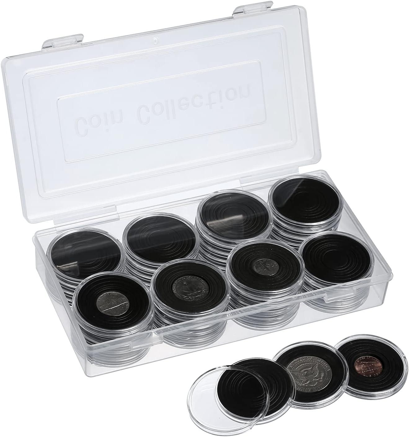 20 Pcs Clear Plastic Coin Capsules, Coin Collection Case