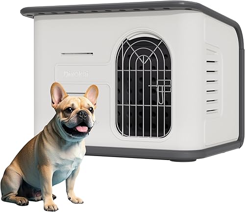 DIYOKAI Casa aislada para perros al aire libre, perrera de plástico duradero para perros pequeños a medianos, refugio para perros de interior