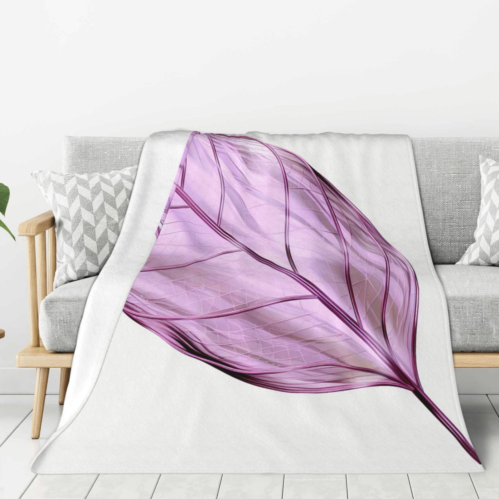 Couverture polaire anti-bouloche en flanelle lilas pour canapé frileux