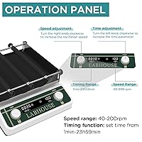 Vista 2 de Lab Digital Orbital Shaker Mixer 9.85"x9.85" Plate Size Adjustable Speed 40-200RPM Capacity 2KGS Timed and Continuous Modes Rotator Shaker for