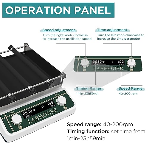Miniatura 2 de Mezclador digital orbital de laboratorio 9.85 x 9.85 pulgadas, tamaño de placa, velocidad ajustable, 40-200 rpm, capacidad 2 KGS Modos