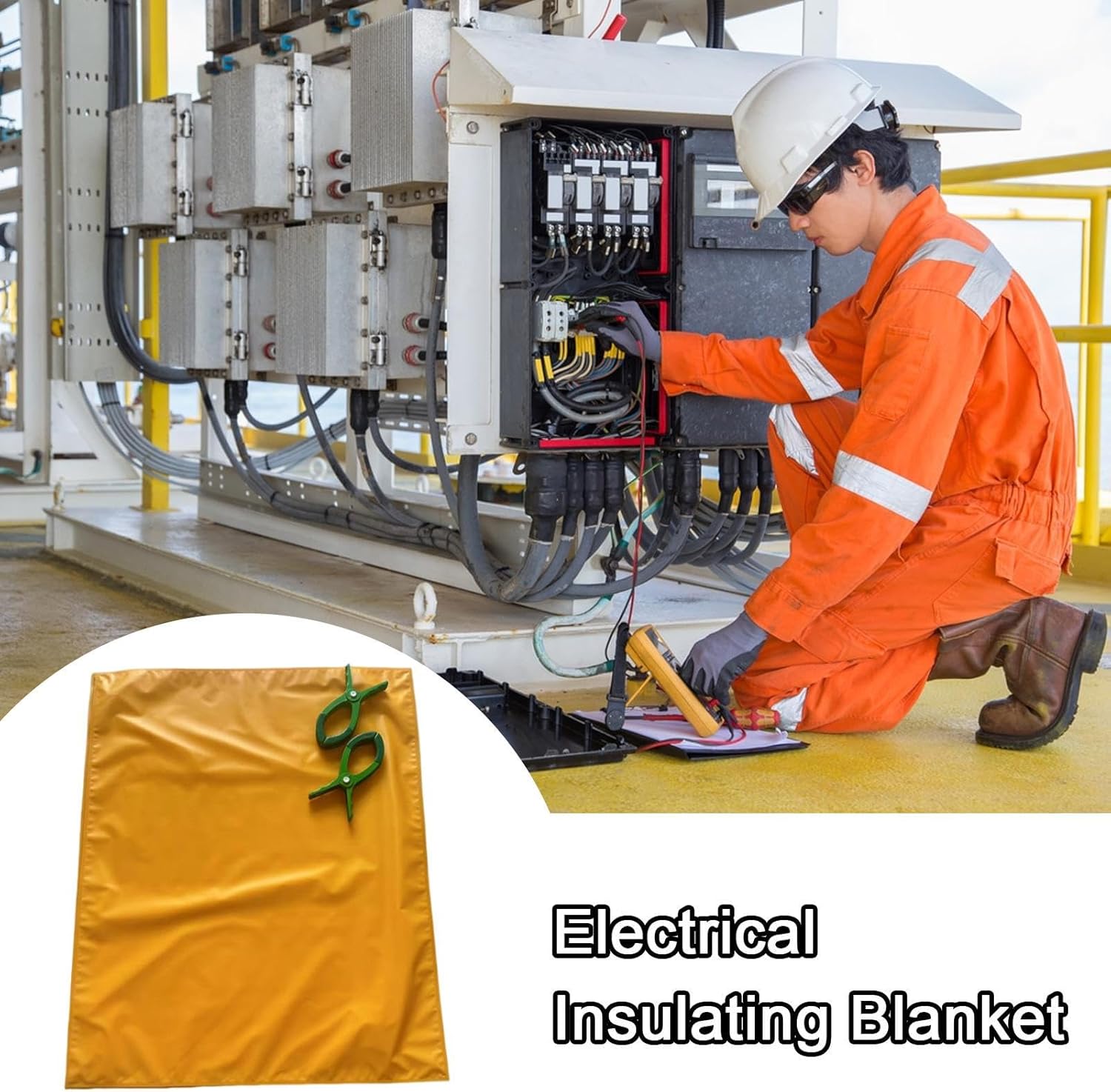 ワイヤーガードマット - 電気安全マット、高耐久 EVA 保護シート、非導電性耐衝撃床材 400V、頑丈なユーティリティ プラットフ