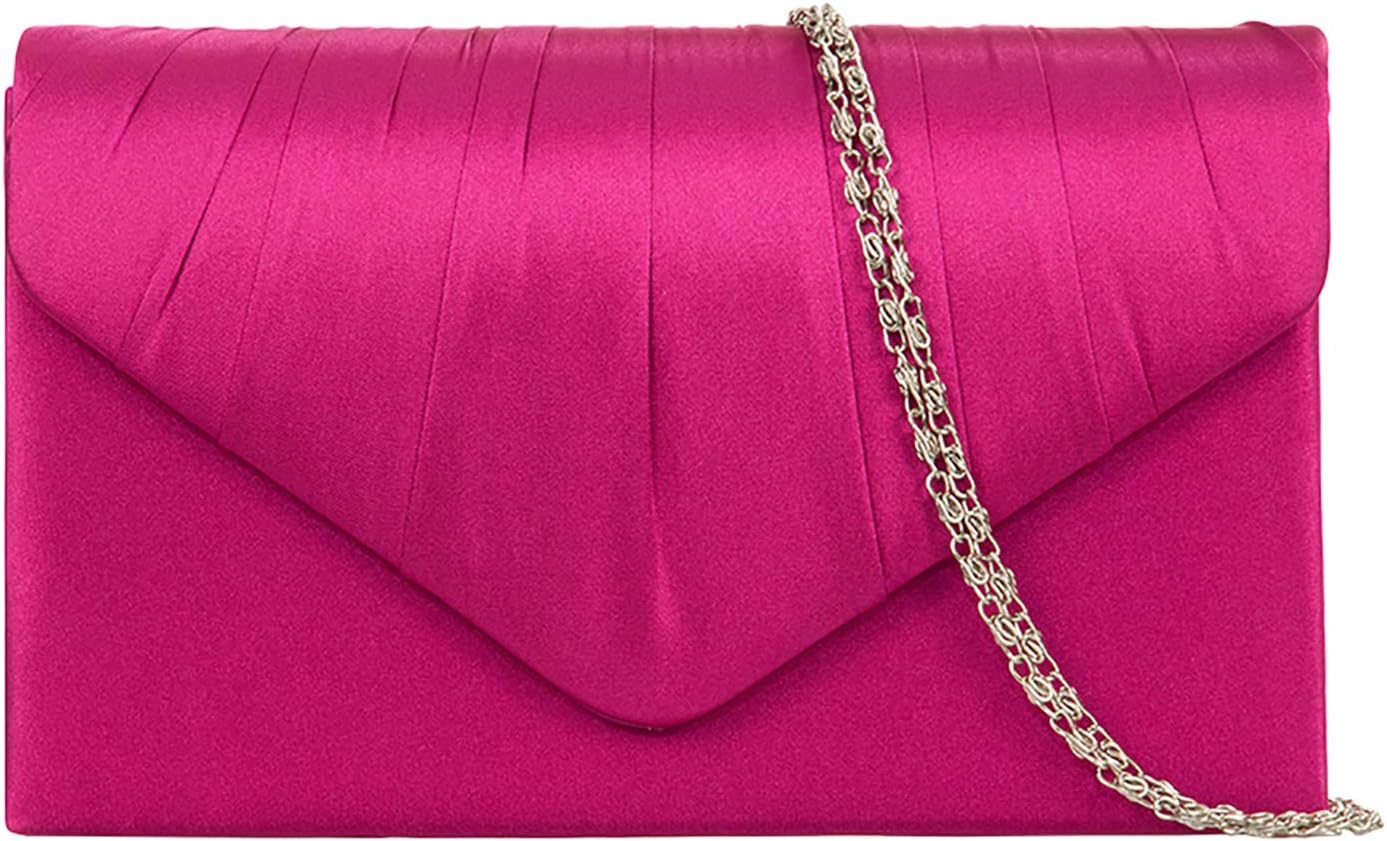 Craze LondonWomen's Bridal Satin Clutch Bags Party Wedding Evening Handbag