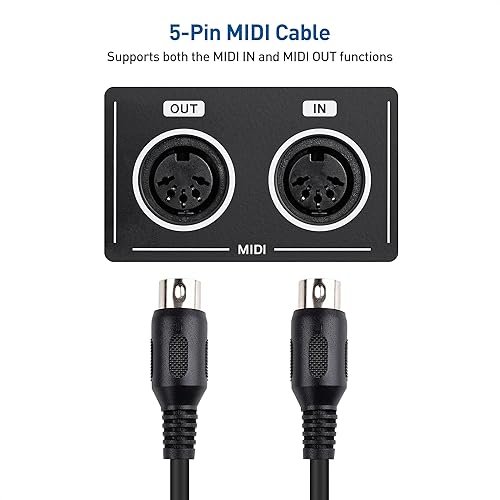Miniatura 2 de Cable Matters Paquete de 2 cables MIDI DIN de 5 pines, cable MIDI de 5 pines - 6 pies