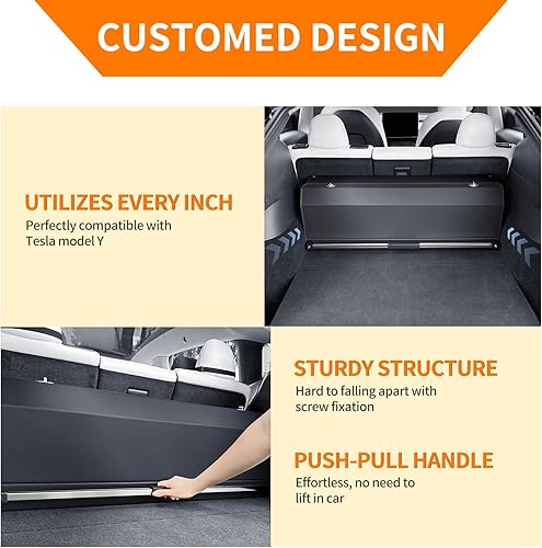 Miniatura 8 de Organizador de maletero de automóvil para Tesla Model 3 2021-2023, organizador de almacenamiento de cuero resistente para SUV con tapa y asa de