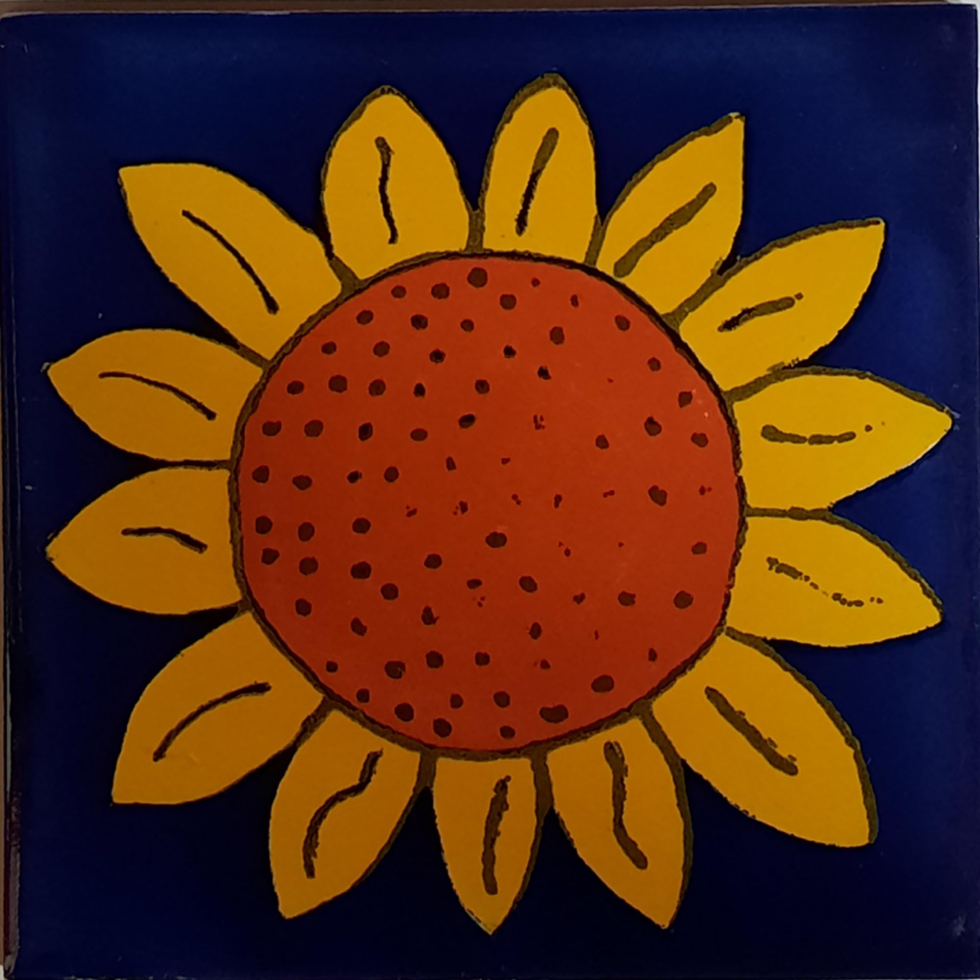 4.2x4.2 9 pcs Big Sunflower Talavera Mexican Tile