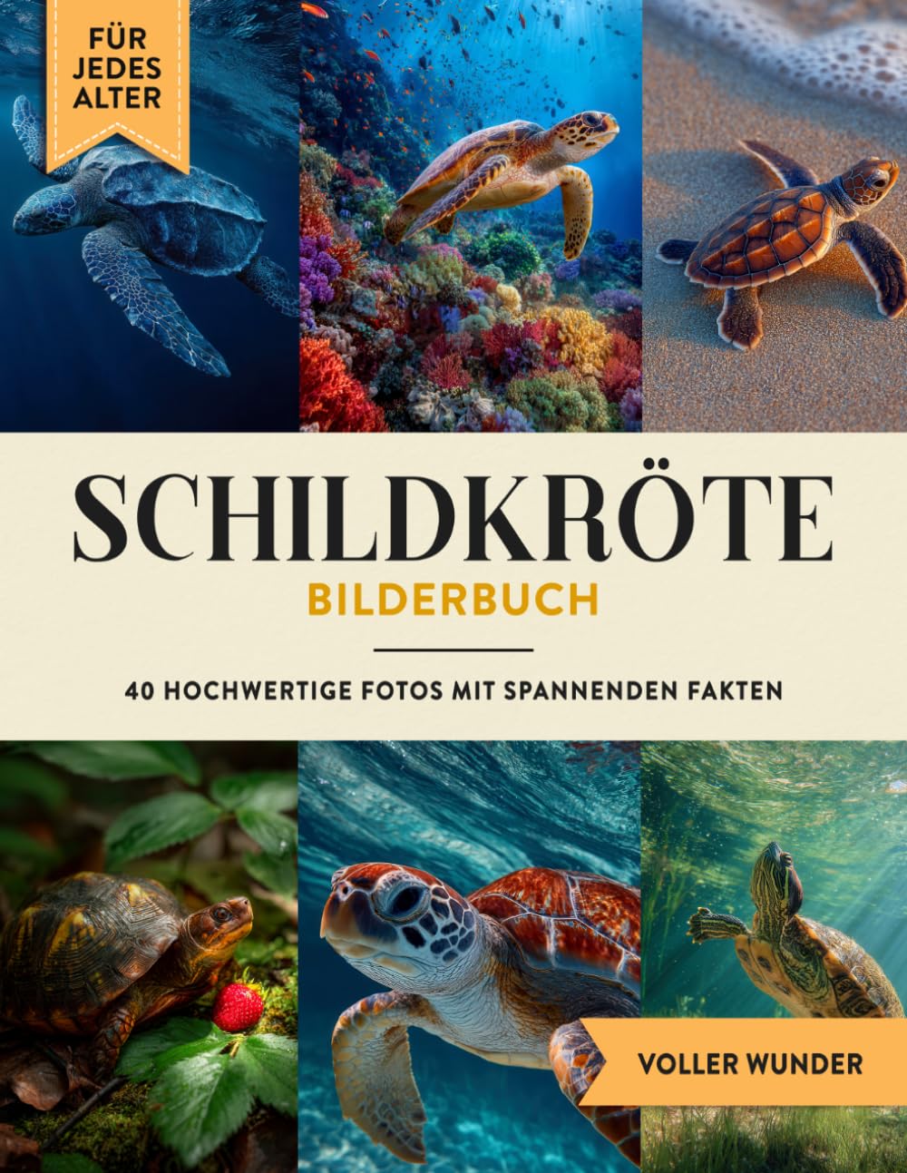 Schildkröte Bilderbuch: 40 Bilder & Fakten | Schildkrötenbuch als Geschenk für Kinder & Erwachsene