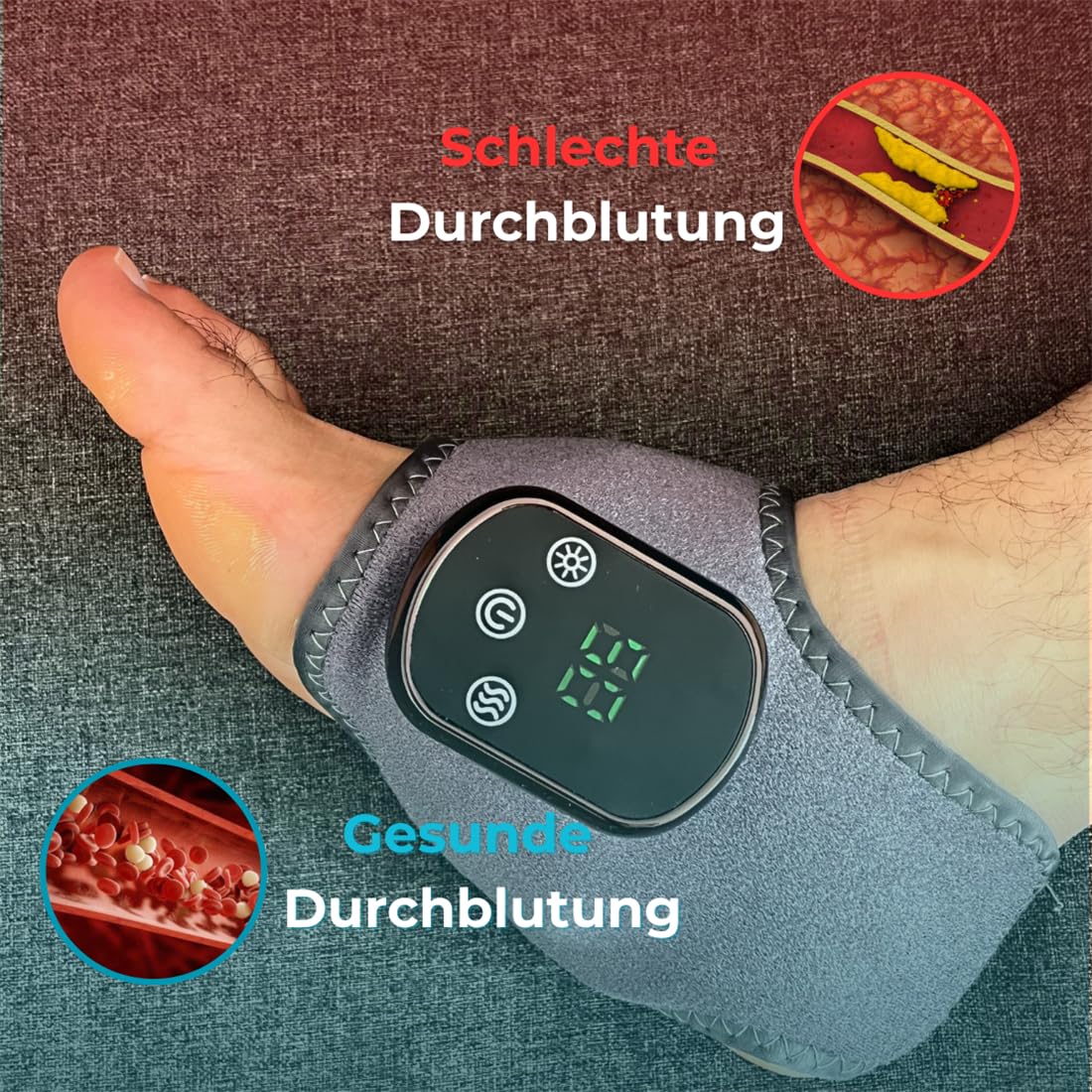 SootheStep 3-in-1 Fuß-Massagegerät für Herren und Damen – Tiefenwärme, Vibrations- und Kompressionstherapie gegen Plantarfasziitis & Neuropathie | Kabellos & Tragbar für Zuhause, Büro & Reisen