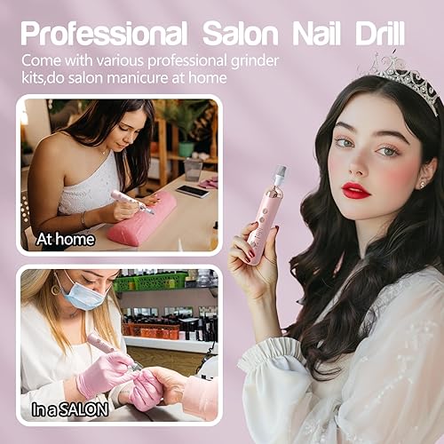 Miniatura 2 de Taladro eléctrico de uñas, lima eléctrica, kit de lima de uñas para principiantes, uñas de gel acrílico, manicura, pedicura, herramienta de pulido