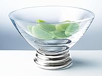 Vista 2 de Barski Vaso - Pies - Cuenco - para Postre -Helado - Salsas - Bocadillos - Caramelos - Frutas - Con Base Platino - 5" Diámetro - Fabricado en Europa