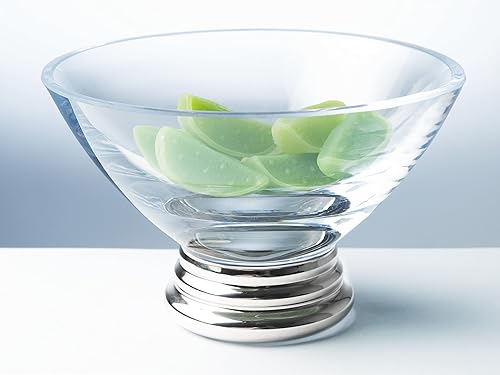 Miniatura 2 de Barski Vaso - Pies - Cuenco - para Postre -Helado - Salsas - Bocadillos - Caramelos - Frutas - Con Base Platino - 5" Diámetro - Fabricado en Europa