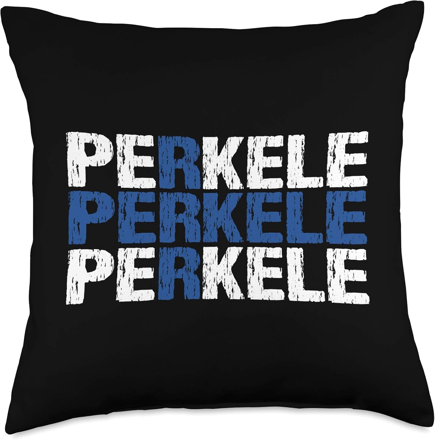 Perkele Finnish Flag Finland Suomi Distressed Gift Throw Pillow
