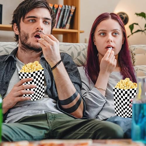 Miniatura 5 de XFYCUTE 20 cajas de regalo de carreras a cuadros blancas y negras cajas de caramelo con temática de carreras de autos de carrera caja de recuerdos