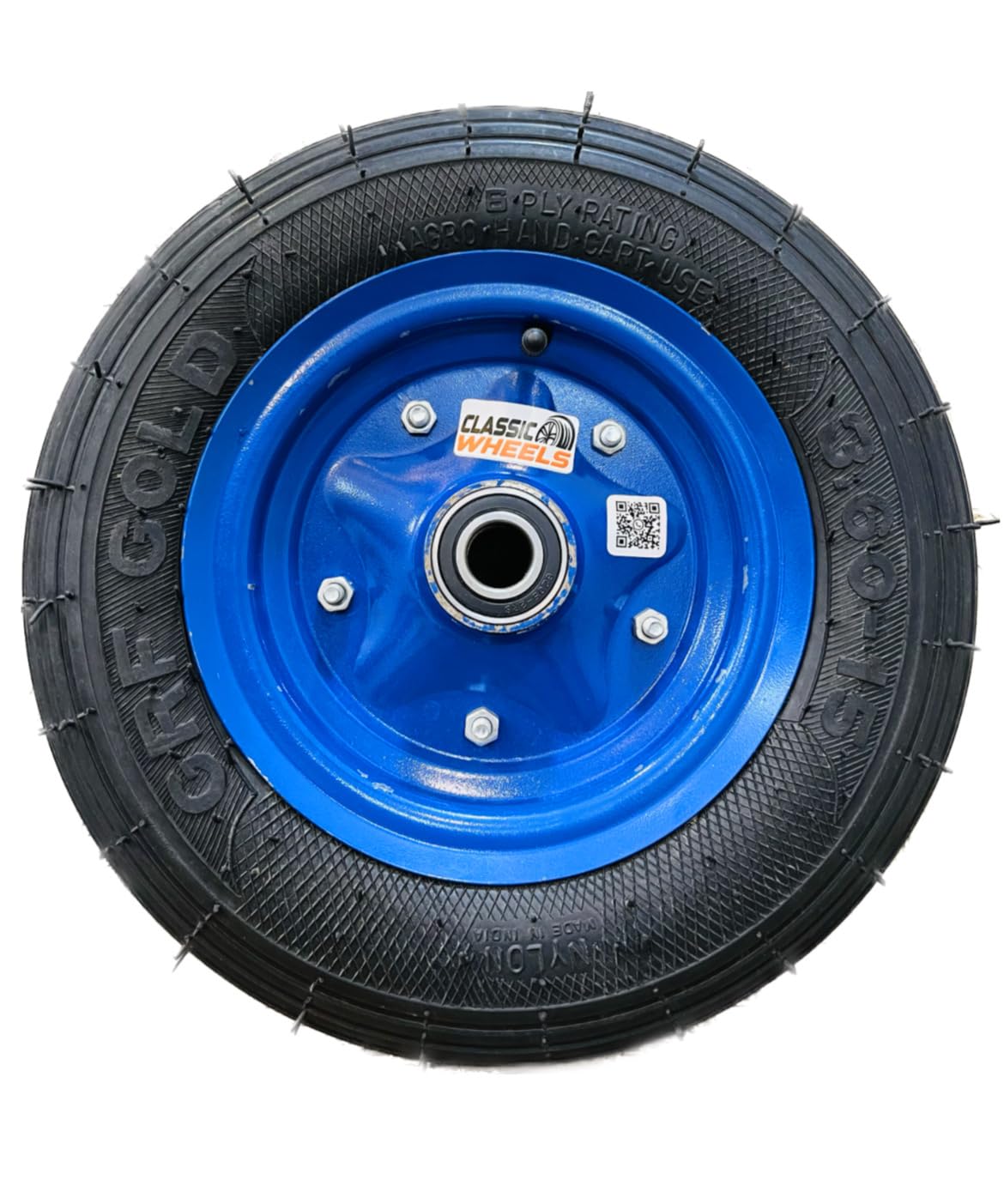 Extra Heavy Duty Wheelbarrow tire with disc 3.50-8, Durable Rubber, Leak Proof, and Long Lasting Ideal for Wheelbarrow and Trolley