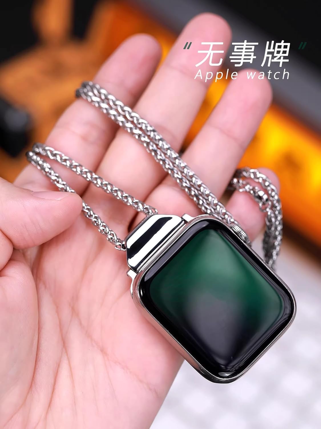 Titanium steel vegetable tanned leather for apple watch 123456789se10s11 ultra 49mm Fob Necklace Keychain Clip Pocket watch 46/45/44/42/41/40/38mm statement sweater chain sport