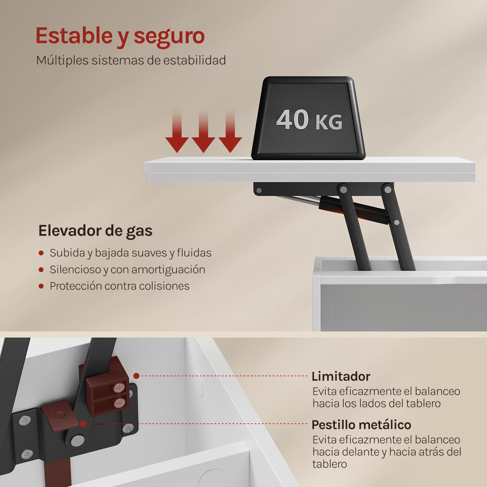 WOLTU Mesa de Centro con Tapa Elevable y Ruedas, Mesa Extensible y de Altura Regulable con Doble Tapa Elevable, Cajón y Compartimentos de Almacenamiento, para Salón u Oficina, Blanco