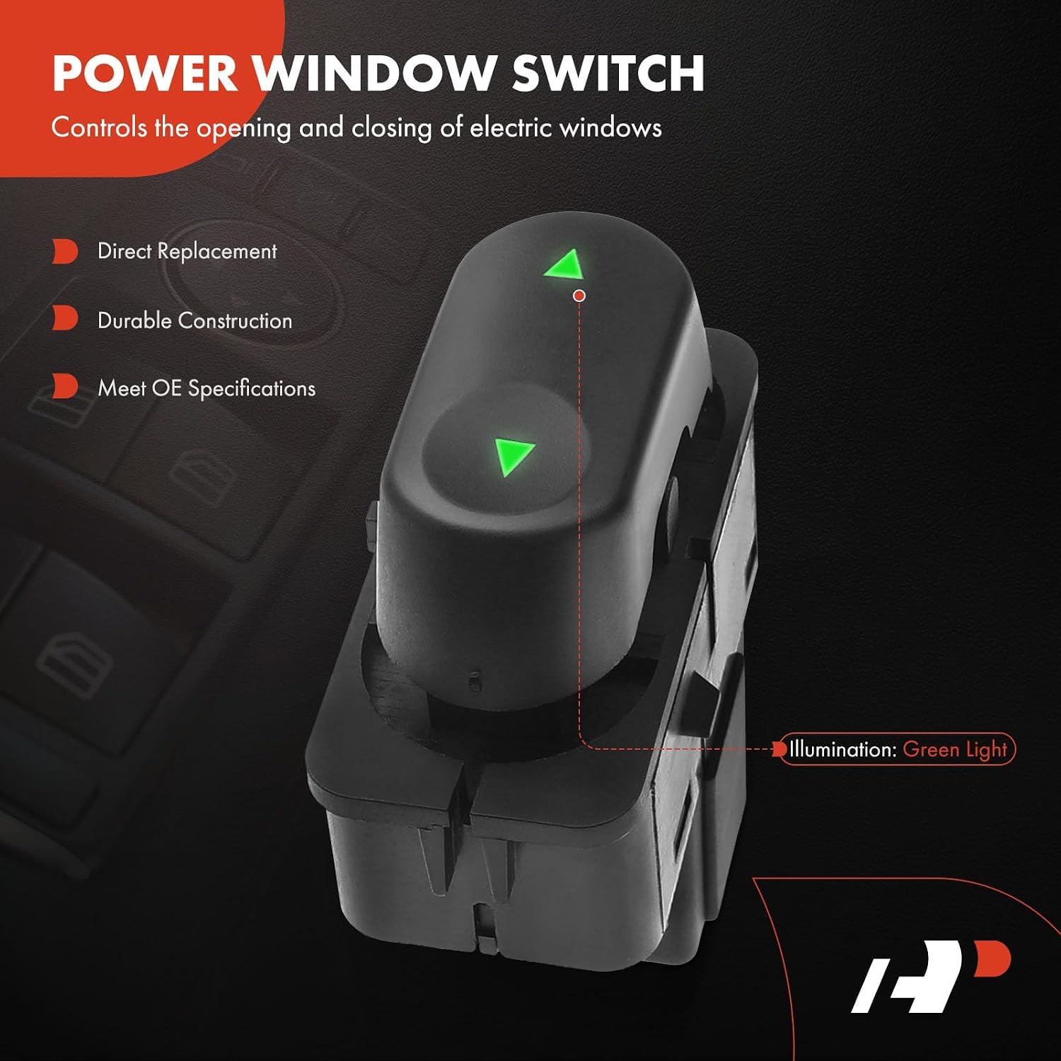 A-Premium Power Window Switch - Front Passenger or Rear - Compatible with Ford & Mercury Models - F-150, Escape, Explorer, Taurus, Thunderbird, Mariner, Mountaineer - Replace# YF1Z14529ABA