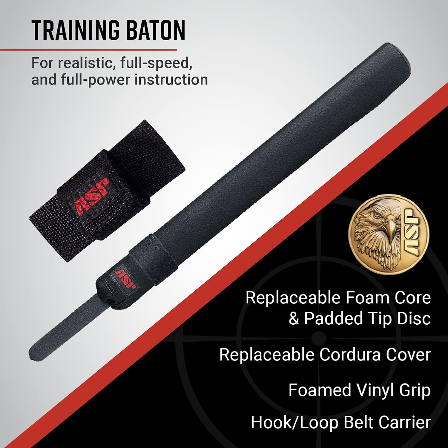 ASP Soft Foam Training Police Baton with Carrier, Practice Baton for Police Officers, Security Guards, Law Enforcement