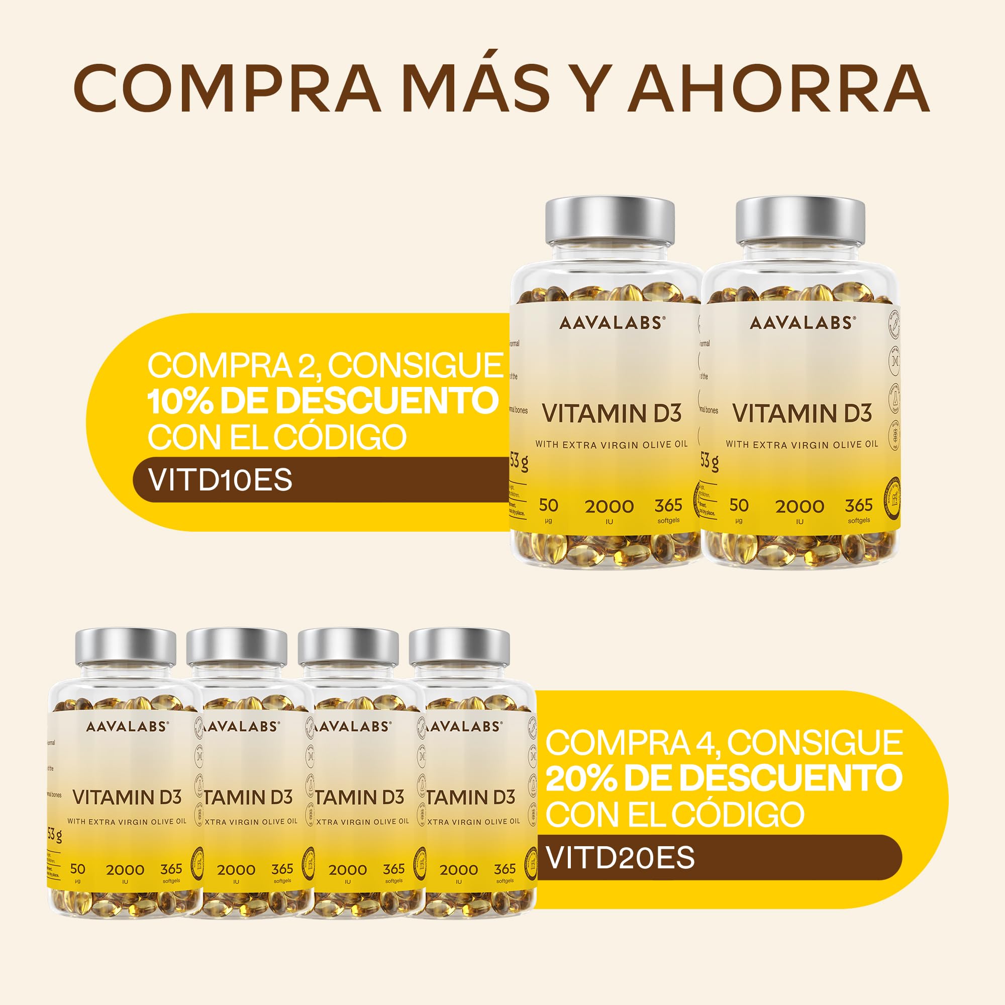 Vitamina D3 2000 UI - 365 Cápsulas Blandas - con Aceite de Oliva Virgen Extra para una Absorción Óptima – Contribuye al mantenimiento de la Función Ósea, Muscular e Inmunológica