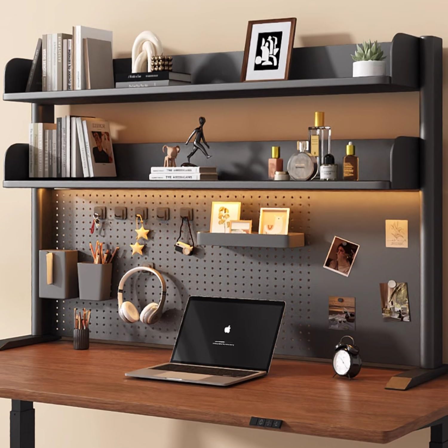 XRRJFYH 卓上本棚 デスクボード デスク 棚 有孔ボード 卓上ラック 本棚