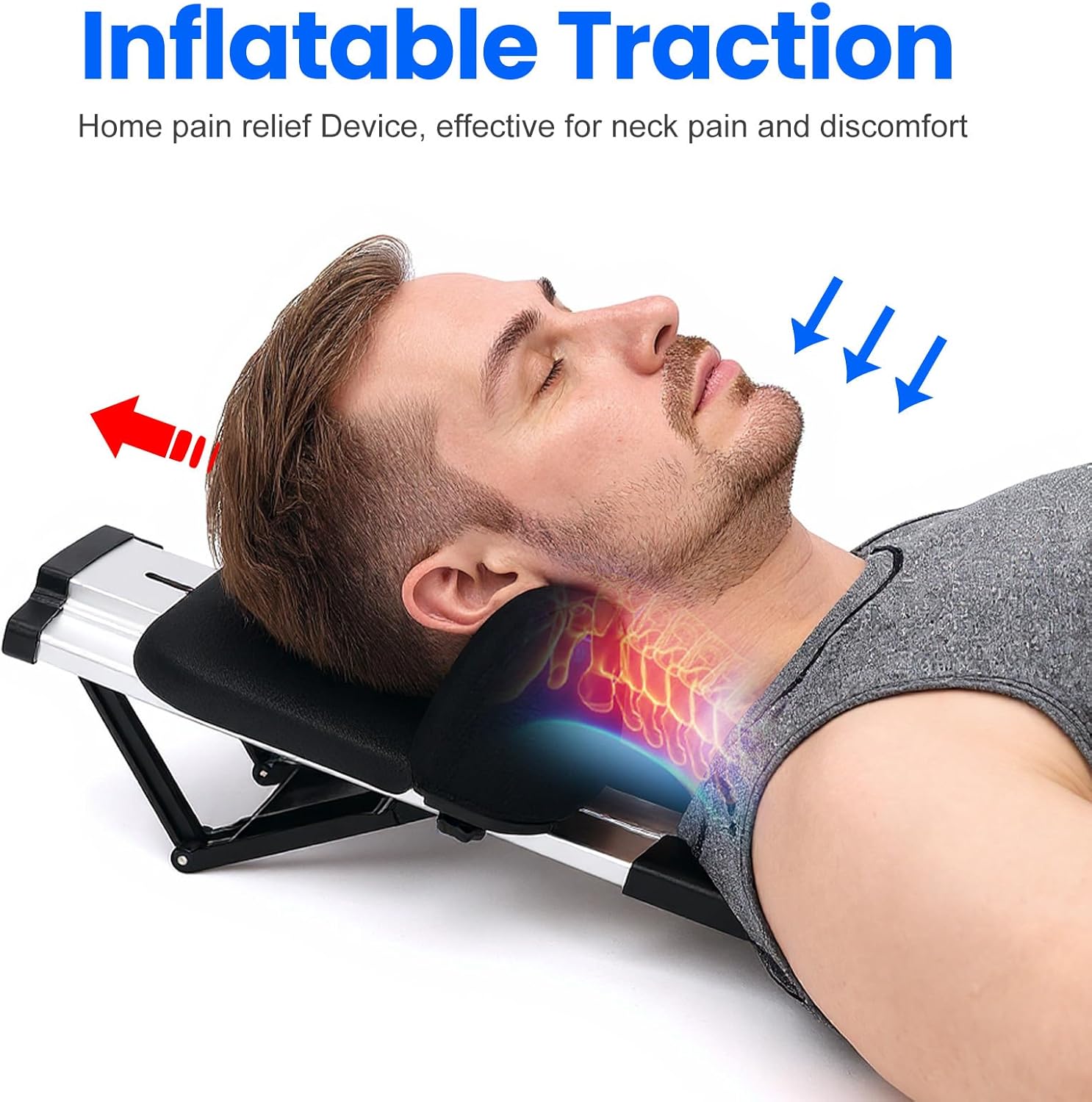 Cervical Neck Traction Device, Adjustable Neck Stretcher for Pain Relief, Spinal Decompression, Neck Decompression Devices for Cervicalgia, Degeneration of disc, Spondylosis