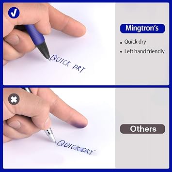 Gel Pens, 30 Pack Blue Pens + 30 Pack Black Pens Fine Point, No Smear Ink Pens for Left Hand, Click Pens Bulk, Retractable Rollerball Pens for Smooth Writing, 0.5MM, Black & Blue Ink