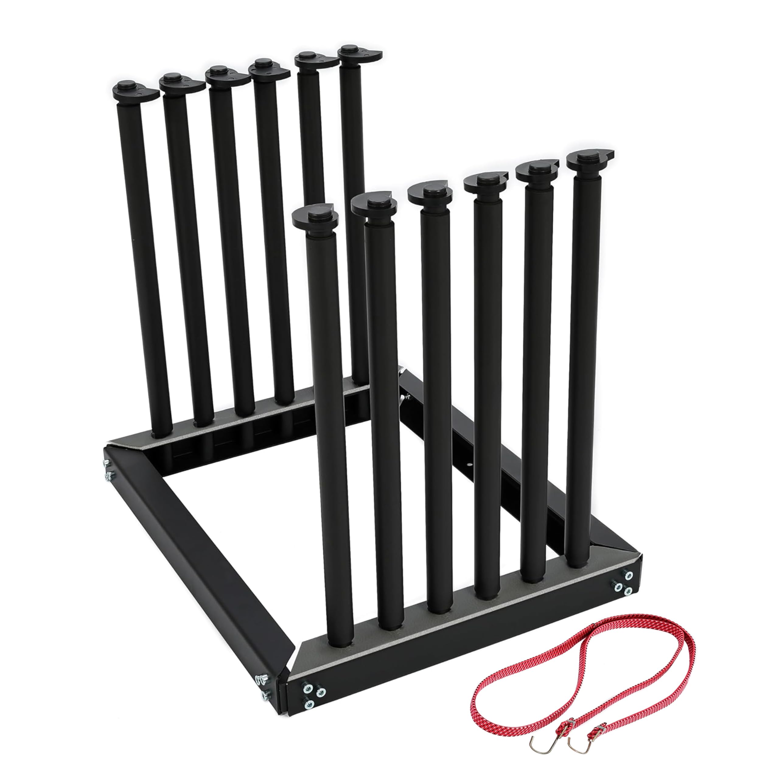 Portavasos ECOTRIC de 5 lites para camioneta, para parabrisas, de 24 pulgadas de altura, con almohadillas de espuma de goma y cerraduras de mástil para vidrio de camioneta, para transporte, gestión de carga, de acero