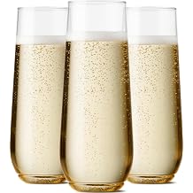 TOSSWARE POP 9oz Flute, Premium Quality, Recyclable, Unbreakable &amp; Crystal Clear Plastic Champagne Glasses,Flute , 12 Count (Pack of 1)