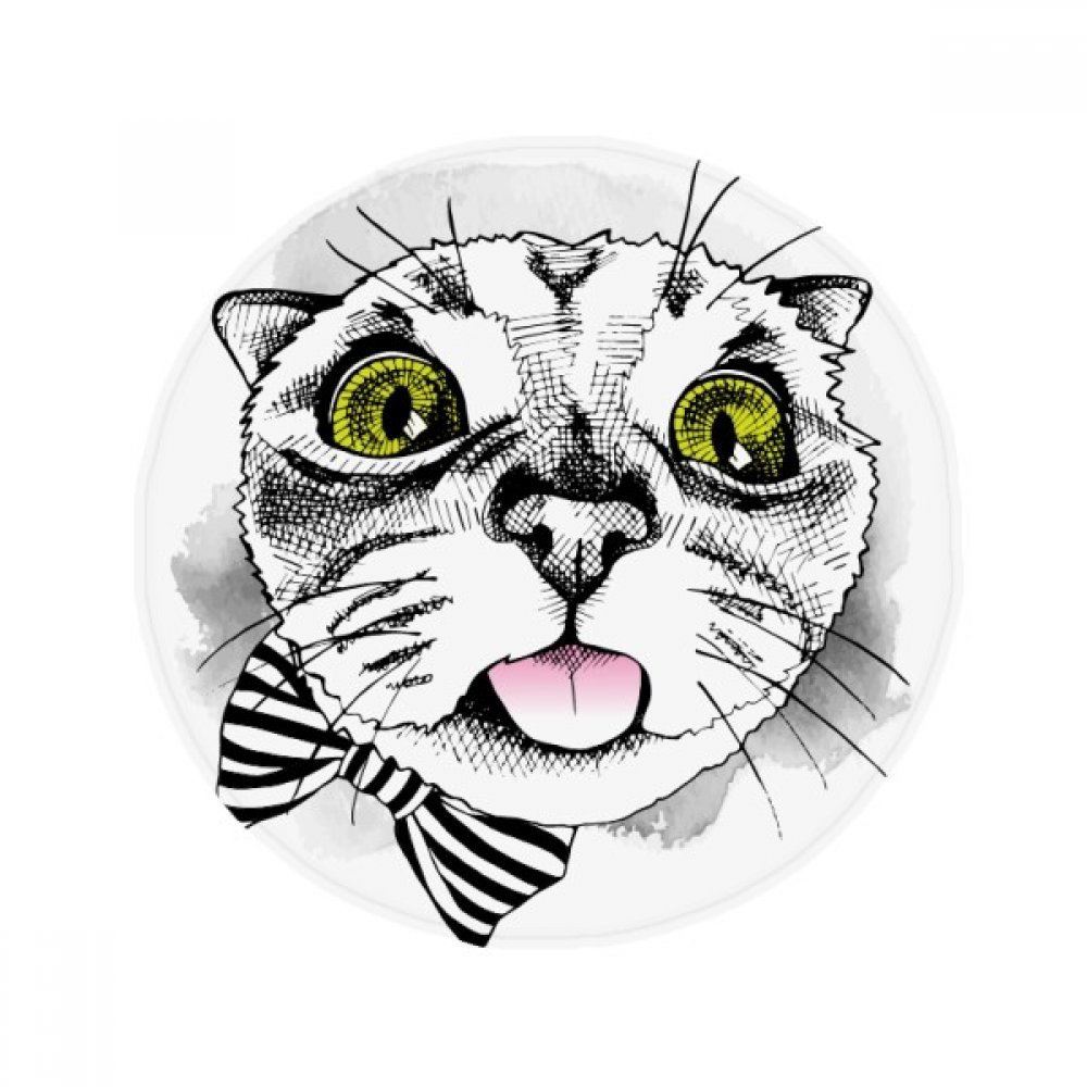Tapis de pet de sol rond chat blanc pour sécuriser la cuisine et la salle de bain 60cm
